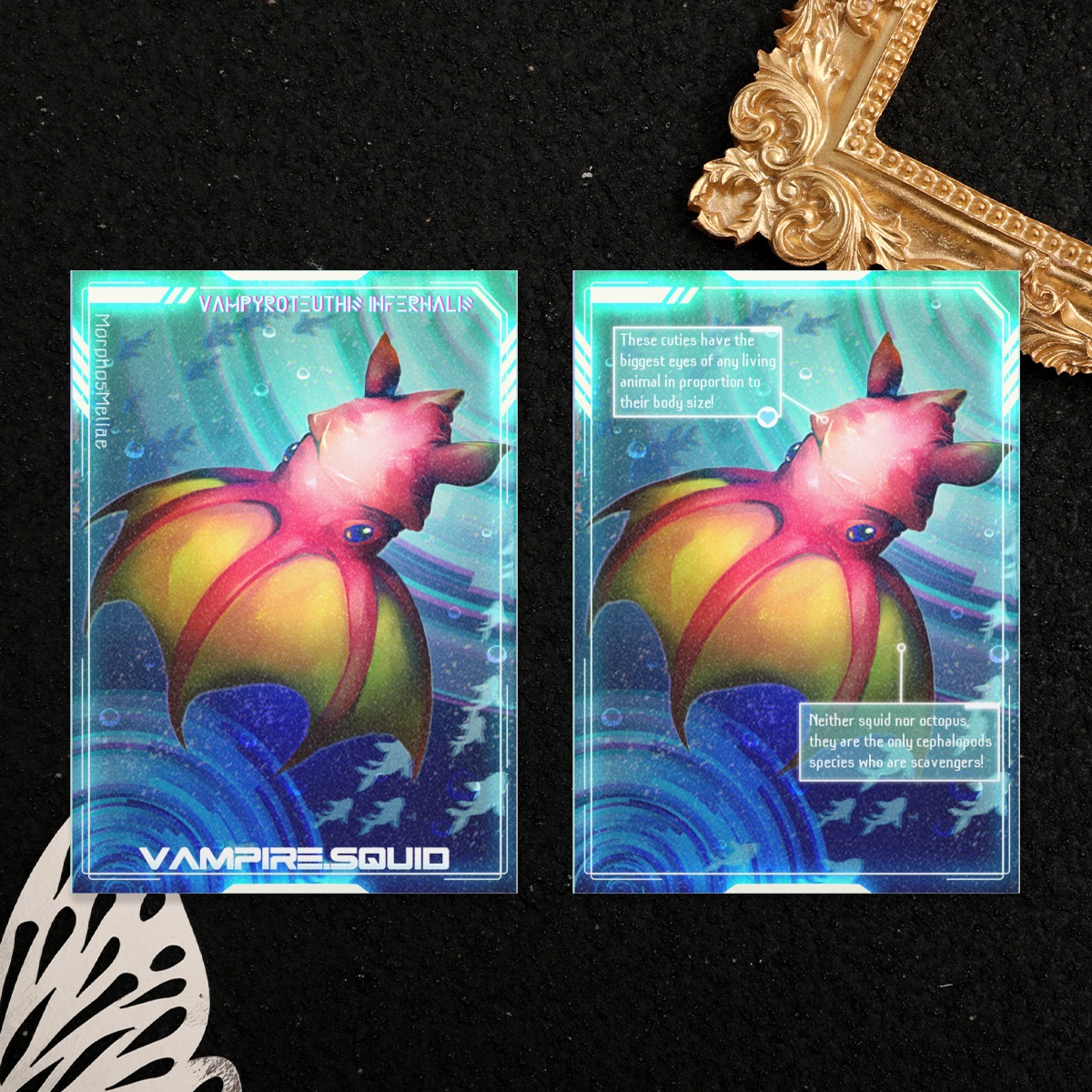 Vampire Squid Holographic Photocards - Sea Creature Lovers Unite! Collab