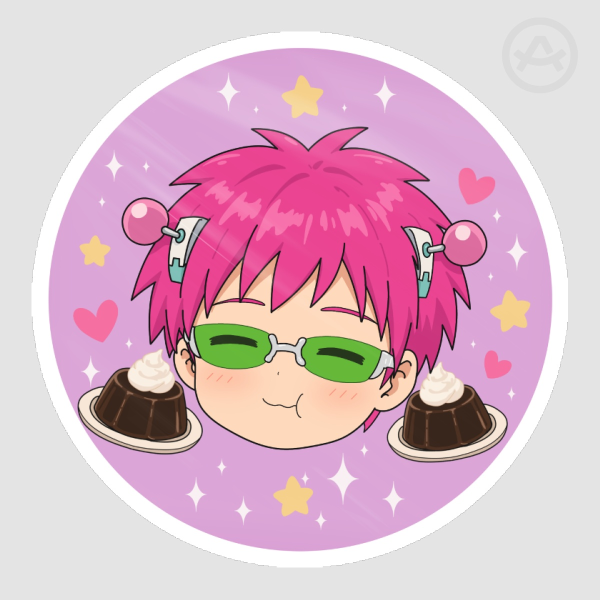 Saiki K - Coffee Jelly - Die Cut Stickers
