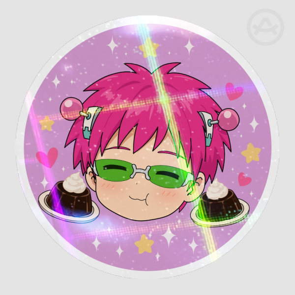 Saiki K Coffee Jelly - Holographic Die Cut Sticker