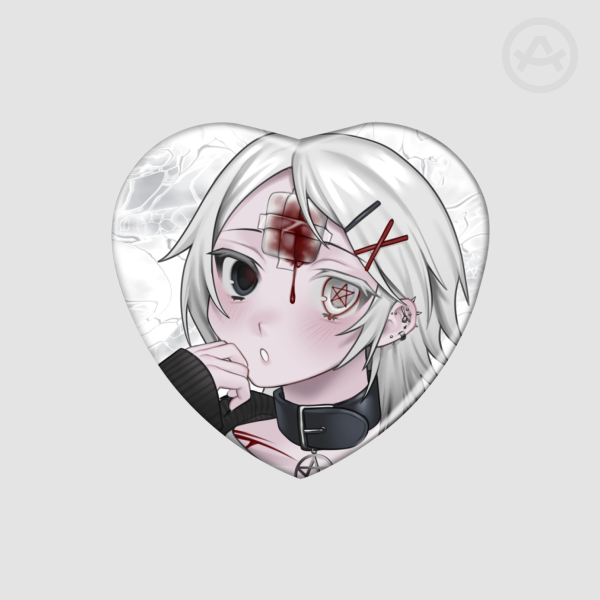 Ouch! Heart shaped badge
