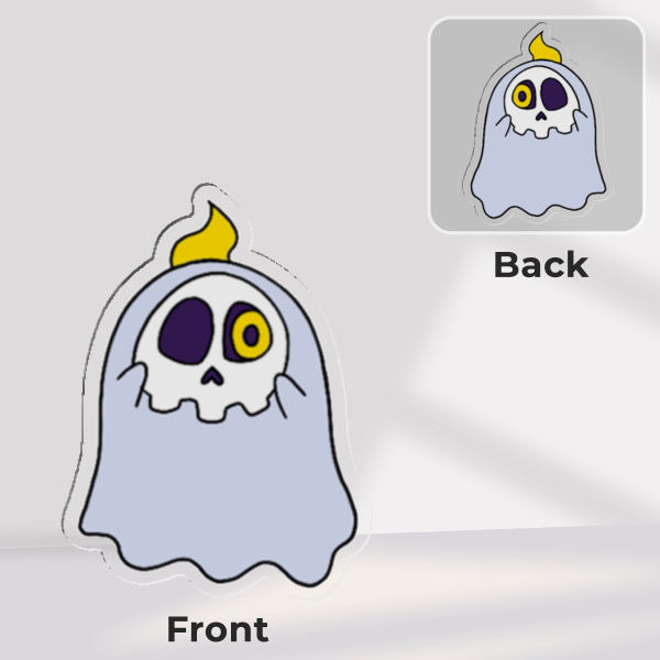 Ghost with mask Acrylic Pin