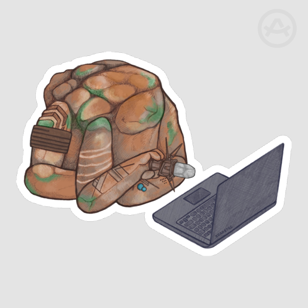 Rocky w/ Laptop Sticker