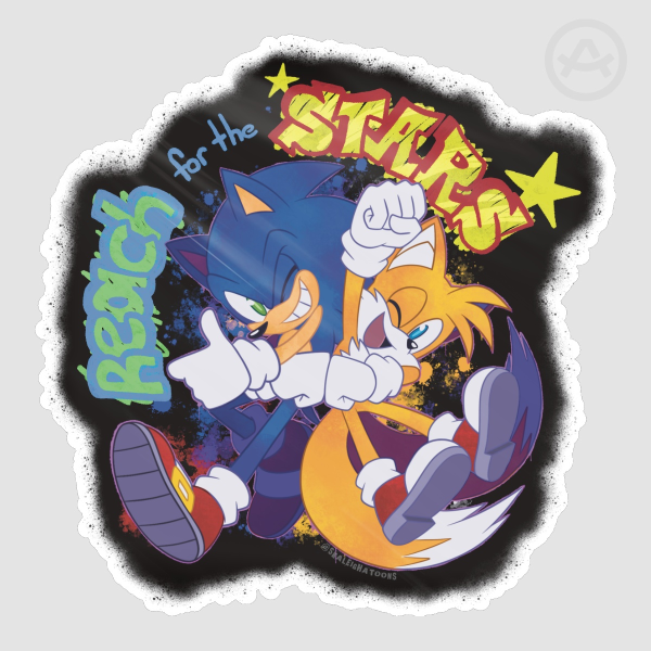 Sonic & Tails Graffiti Sticker