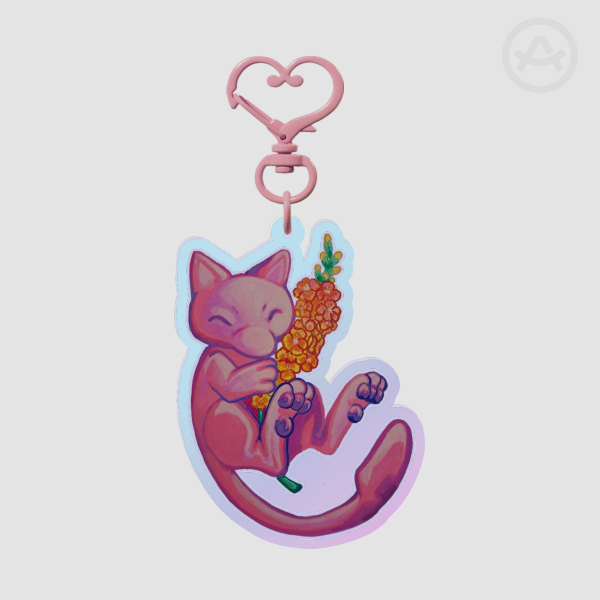 Mew Acrylic Heart shaped Keychain