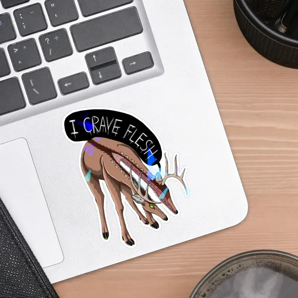 Demon Deer Holographic Sticker
