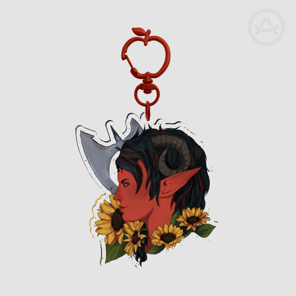 Baldur's Gate 3 Karlach Glitter Acrylic Keychain