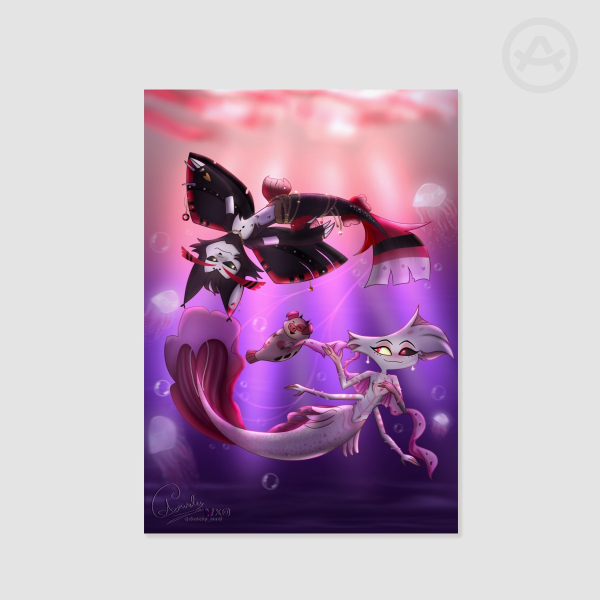 Huskerdust Mermay Art Print — Husk & Angel Dust Mermaid A3 Poster