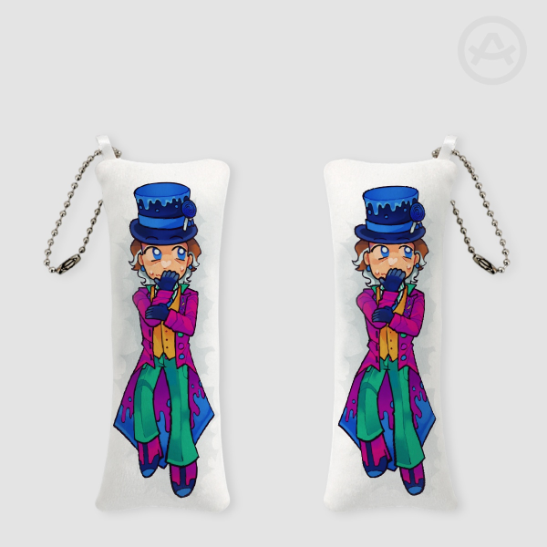 mini wonka body pillow keychain