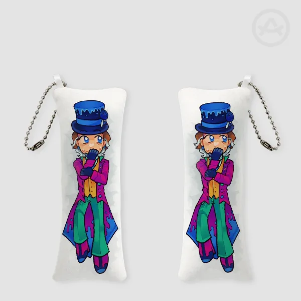mini wonka body pillow keychain