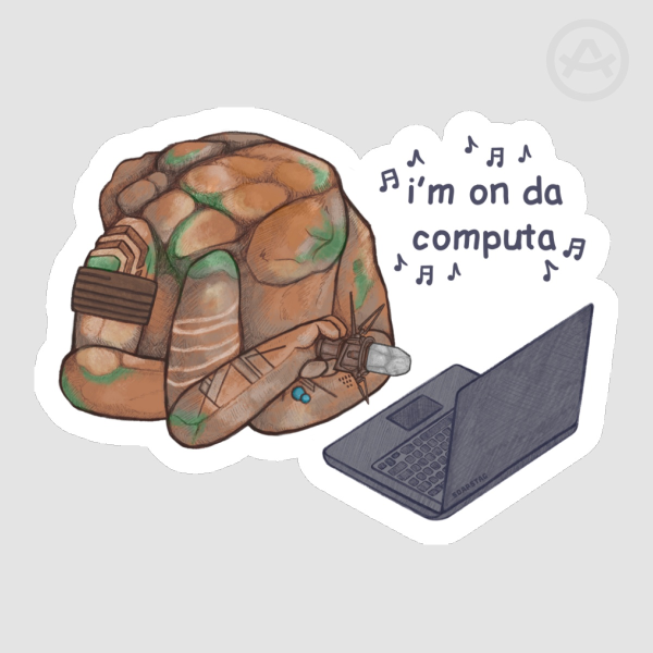 Rocky "on da computa" Sticker