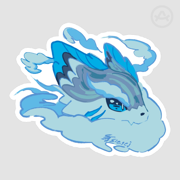 Cloudy Fox Sticker