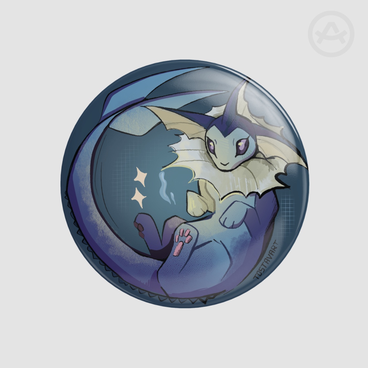 Vaporeon Pokemon Button Pin