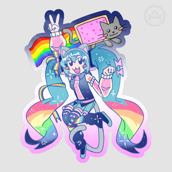 Hatsune Miku & Nyan Cat | Sticker