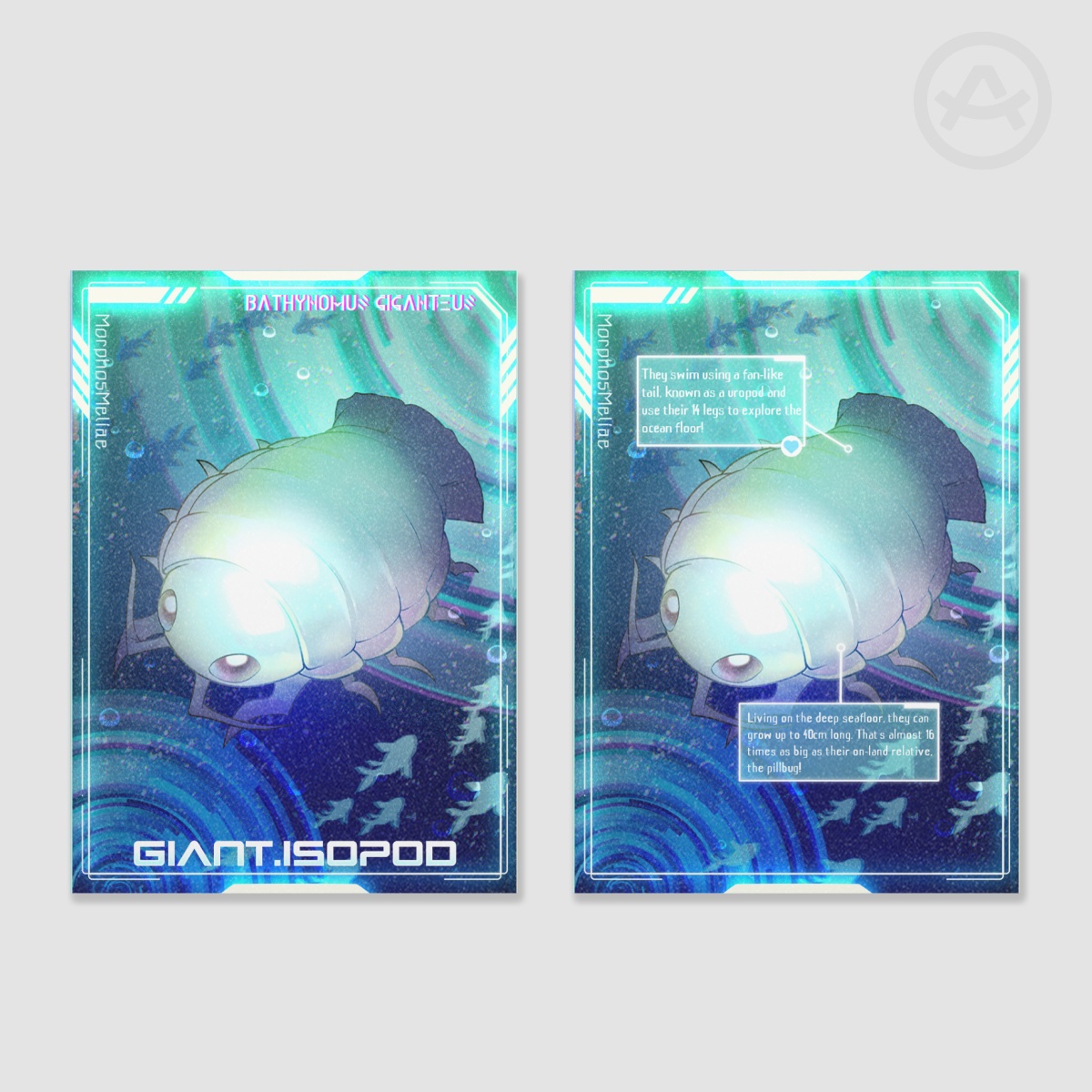 Giant Isopod Holographic Photocards - Sea Creature Lovers Unite! Collab