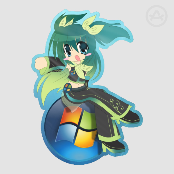 Os girl Vista  Colored Edge Die Cut Sticker