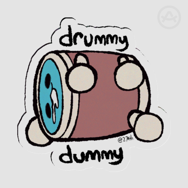 Katsu Drummy Dummy Acrylic Pin