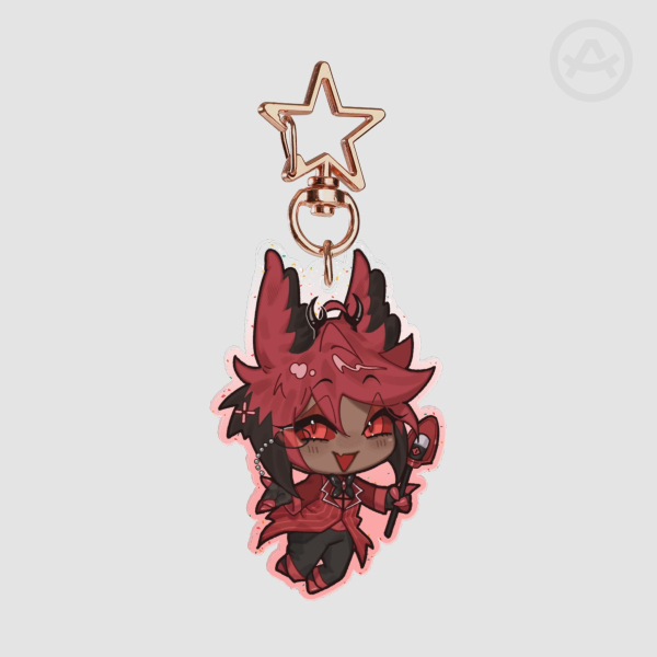 ✦ Tiny Alastor ✦ Glitter Keychain