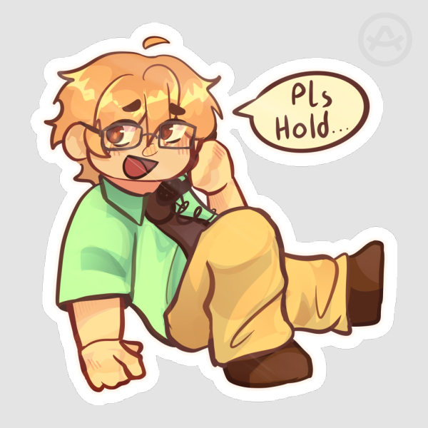 Please Hold... Perlit Office Grian Sticker!