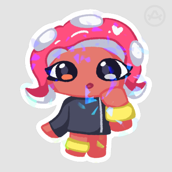 Agent 8 chibi holographic sticker (Splatoon)
