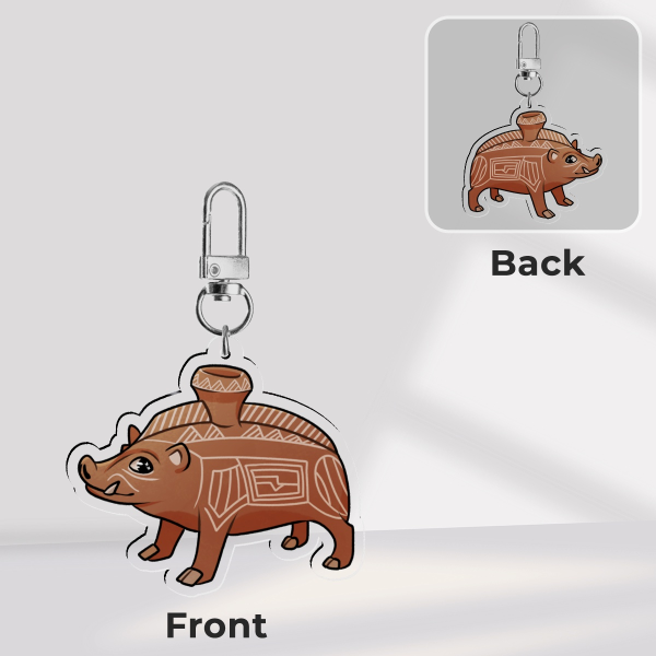 Etruscan Boar Vessel Keychain