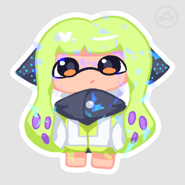 Agent 3 chibi holographic sticker (Splatoon)
