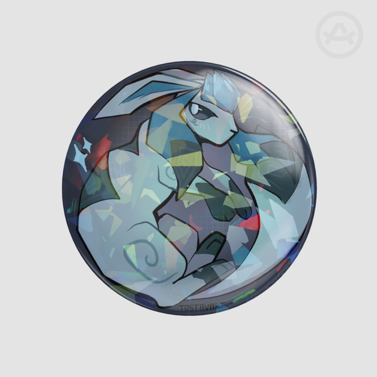 Glaceon Pokemon Button Pin