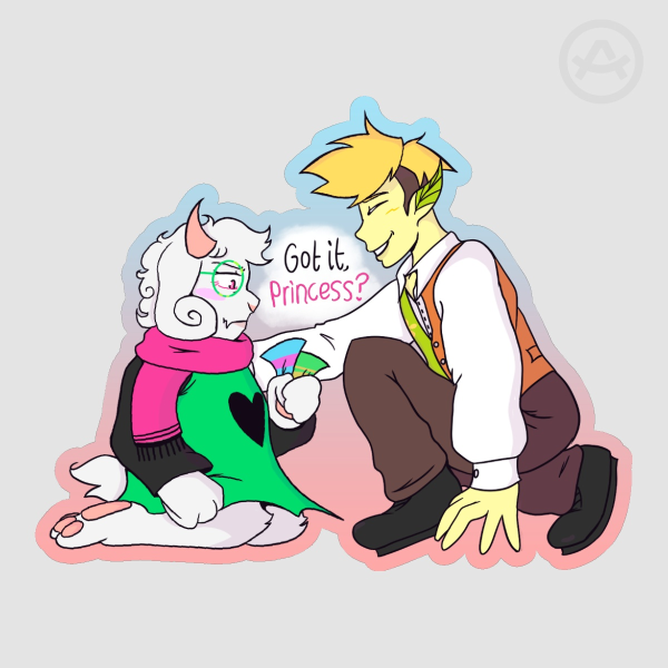 Ralsei and Flowery Die Cut Sticker