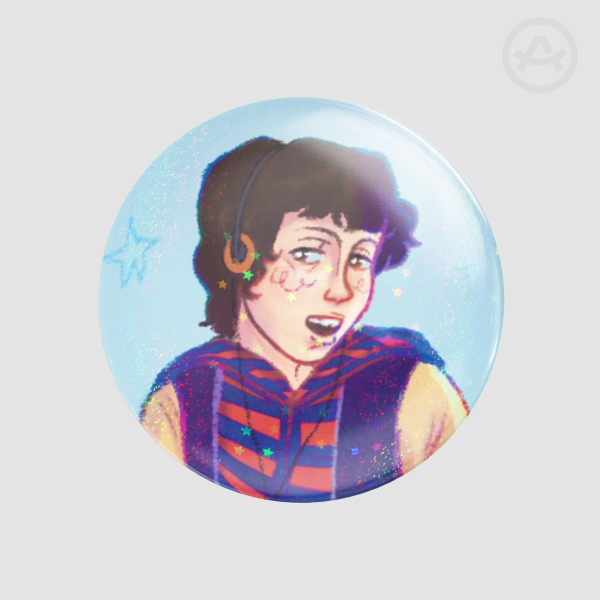 Jason Falsettos Holographic Round Badge