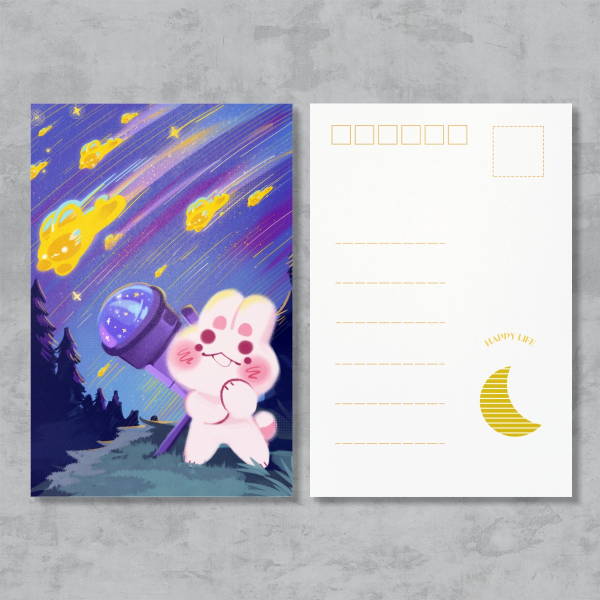 Bunny meteor showers [Postcard]