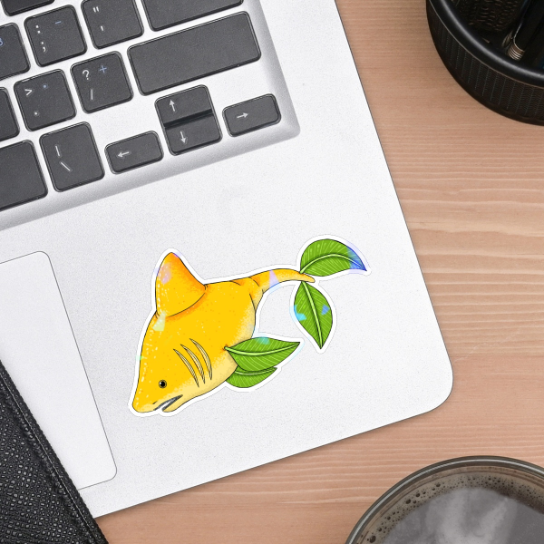 Lemon Shark Holographic Sticker