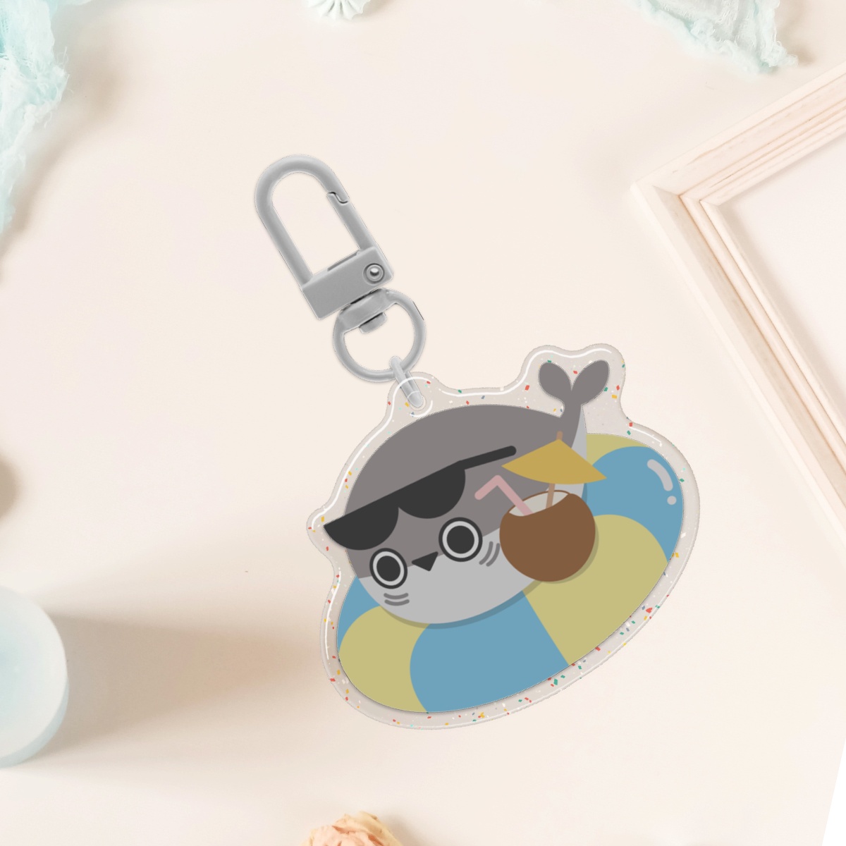 " Sacabambaspis on Holiday Series - Coconut " Epoxy Glitter Acrylic Keychains