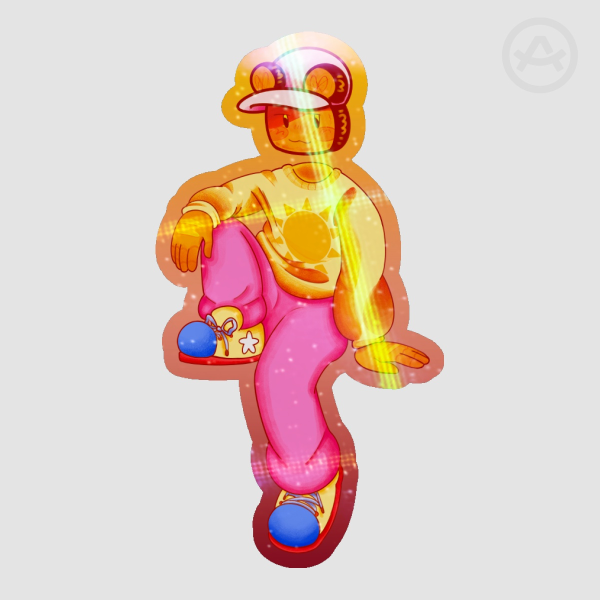 Miss loaf chill holo cross Die Cut Sticker