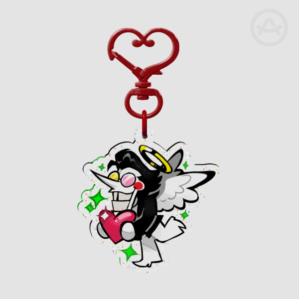 Spametenna Glitter Heart Keychains - Spamton