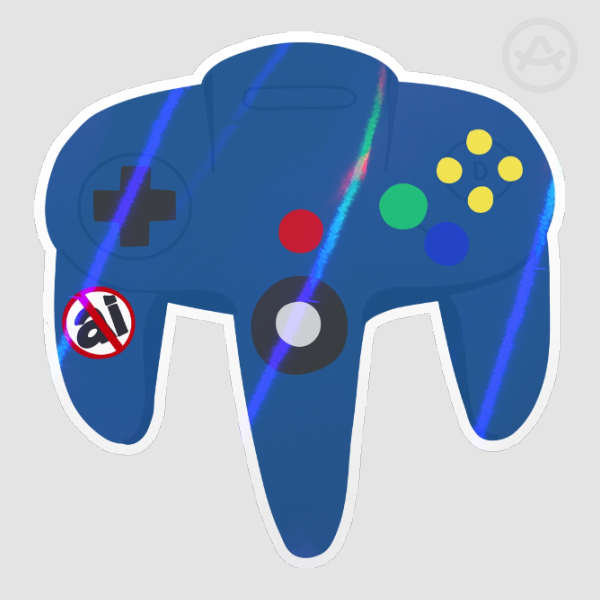 Anti-AI - Controller - Holographic Die Cut Stickers
