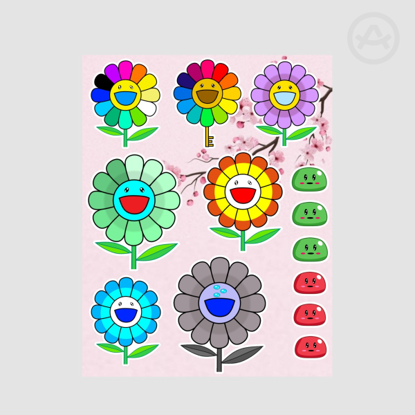Murakami Flower Sticker Sheet