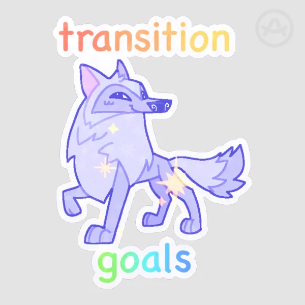 transition goals arctic wolf sticker