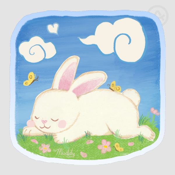 bunny sleeps under sky