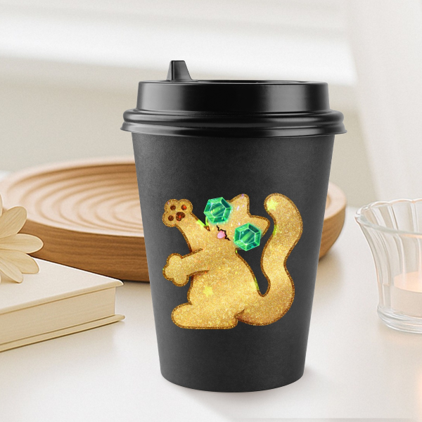 Golden Derpcat || Gumstitch x Felix Was Here || Sparkly Holo Sticker