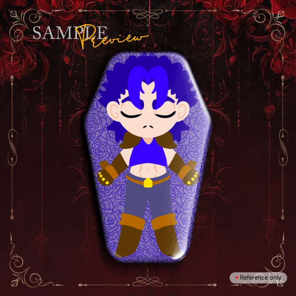 Jojo bizarre adventure Jonathan Coffin Shape Holographic Badges