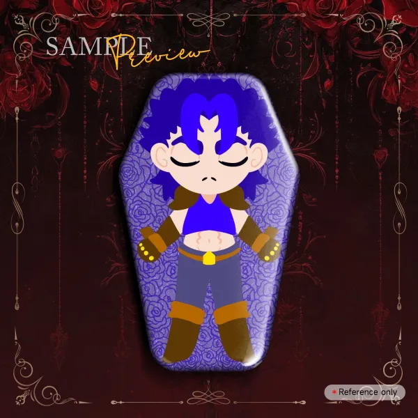 Jojo bizarre adventure Jonathan Coffin Shape Holographic Badges