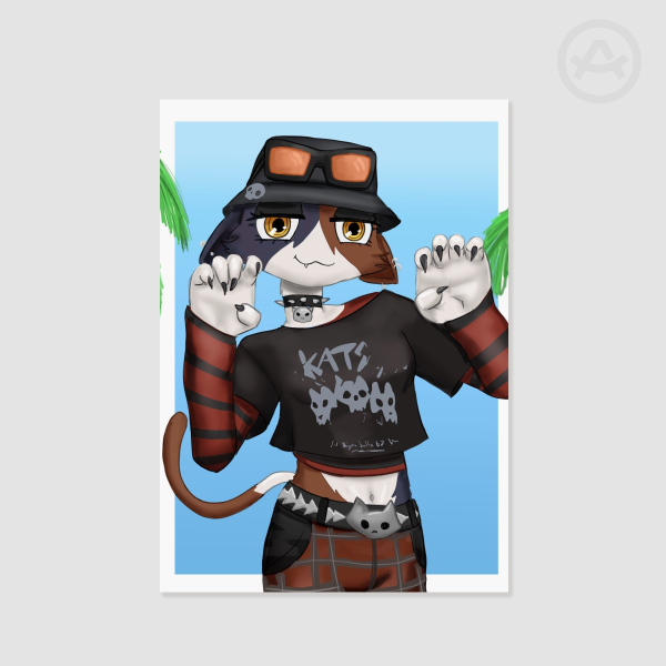 Metalhead Meowskulls Poster