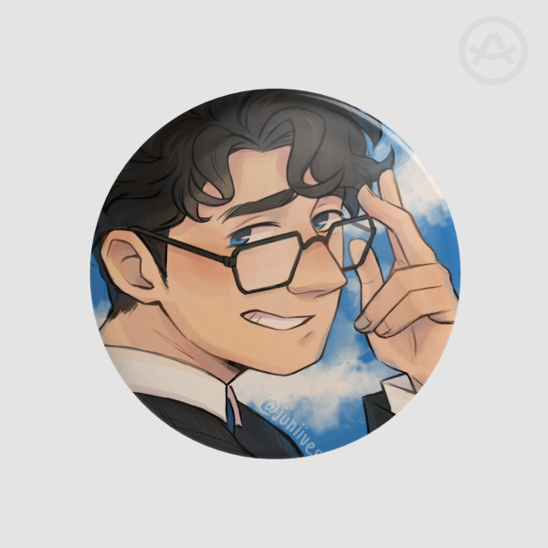 Clark Kent Button Pin