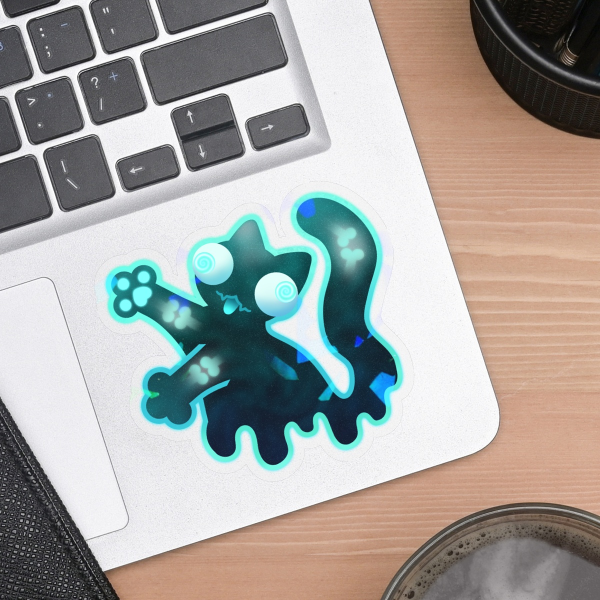 Ghost Derpcat || Gumstitch x Felix Was Here || Transparent Holo Sticker