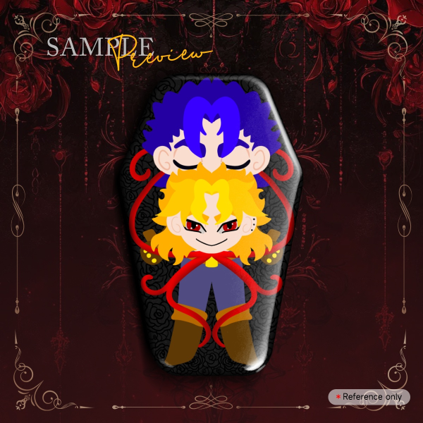 Jojo bizarre adventure jonadio Coffin Shape Holographic Badges