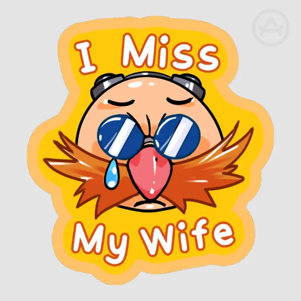 Eggman Snapcupe Meme I Miss My Wife Die Cut Stickers
