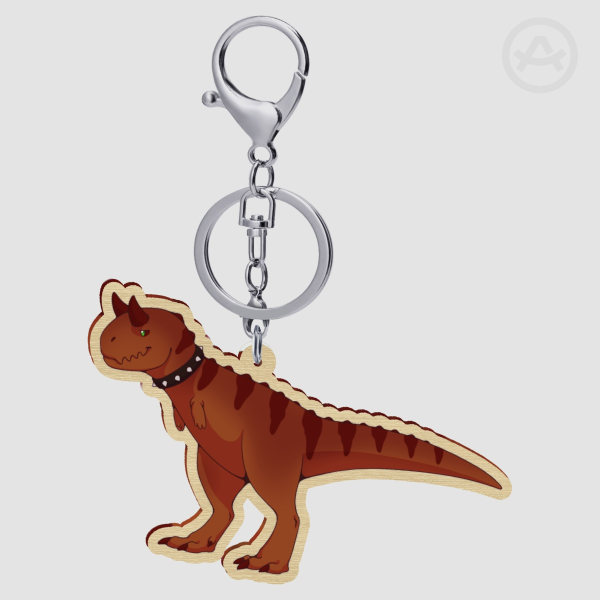 Carnagee the Carnotaurus Wood Keychain