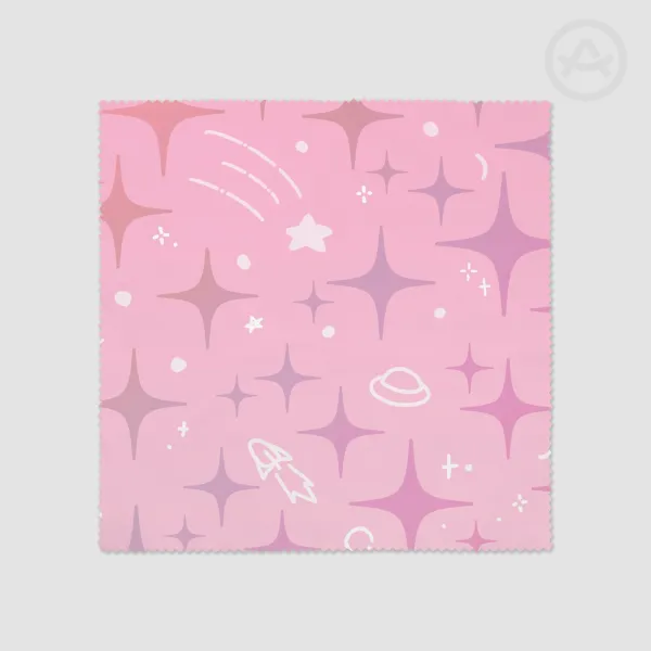 Pink Stars Space Glass Cloth
