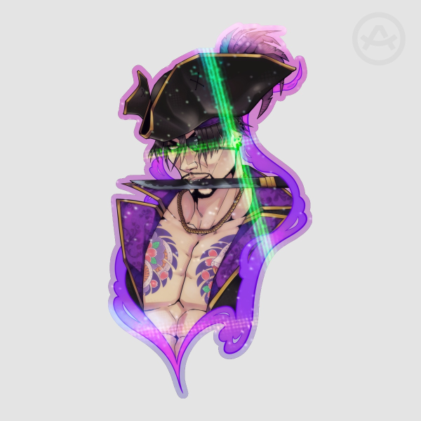 Captain Majima Colored Edge Die Cut Sticker