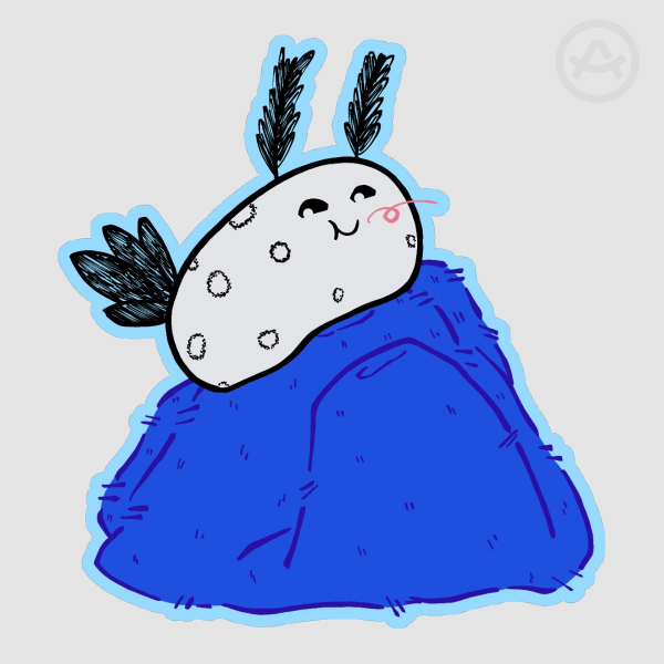 Sea Bunny Eating Sticker