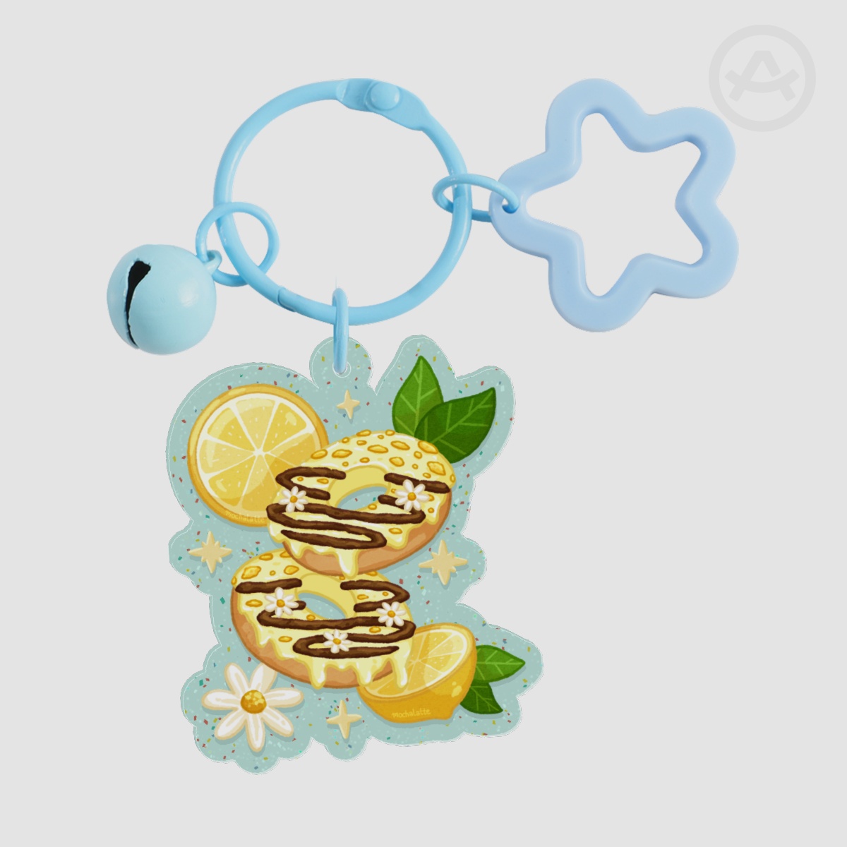Lemon Choco Donut Glitter Acrylic Keychains